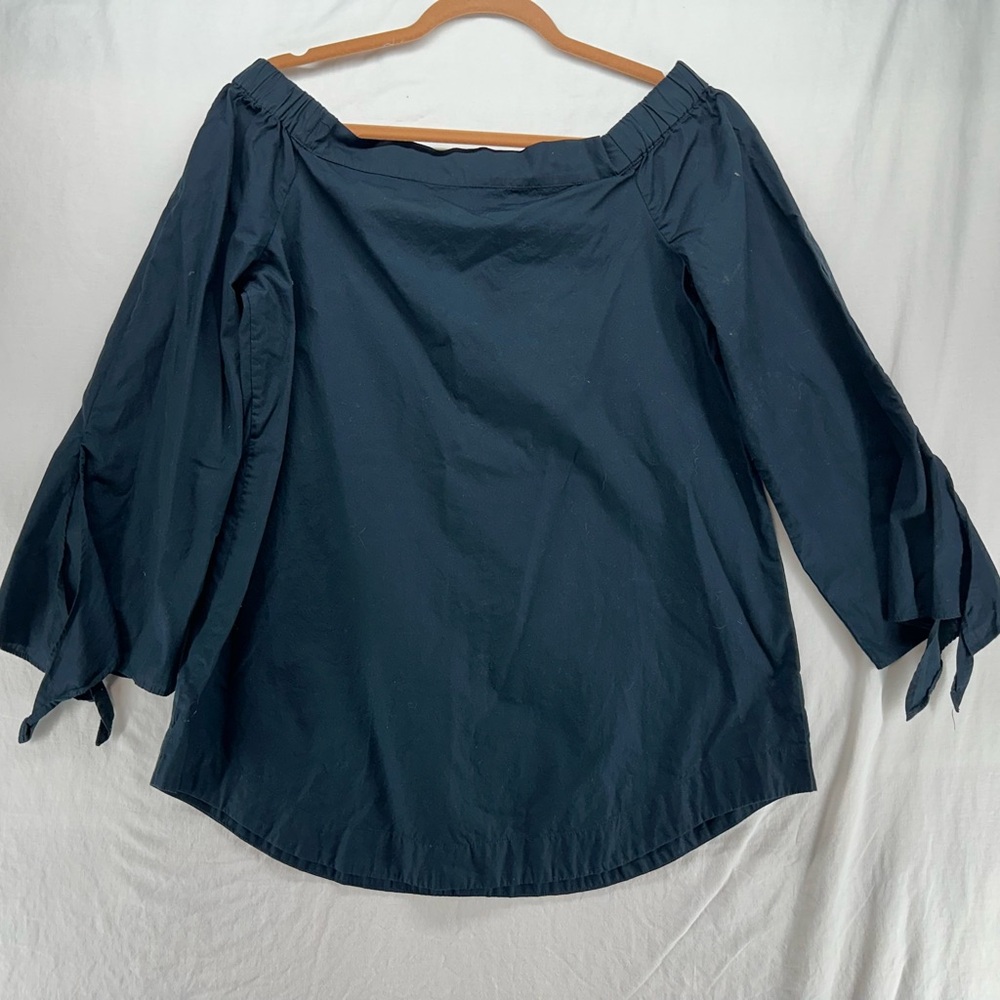 FREE PEOPLE Size M Black Show Me Some Shoulder Off‎ The Shoulder Top Blouse
